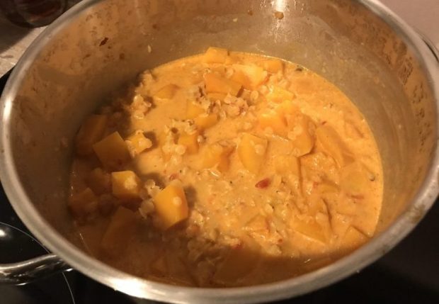 Rezept Kürbis Linsen Curry