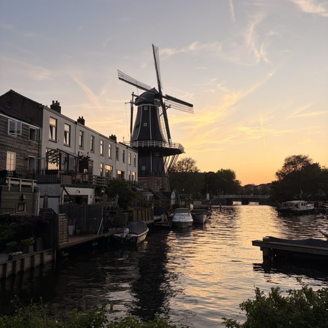 Haarlem Windmühle Sonnenuntergang